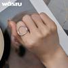 WOSTU Solid 925 Sterling Silver Huge Samsara Opening Rings For Women European Simple Geometric Ring Wedding Party Jewelry Gift