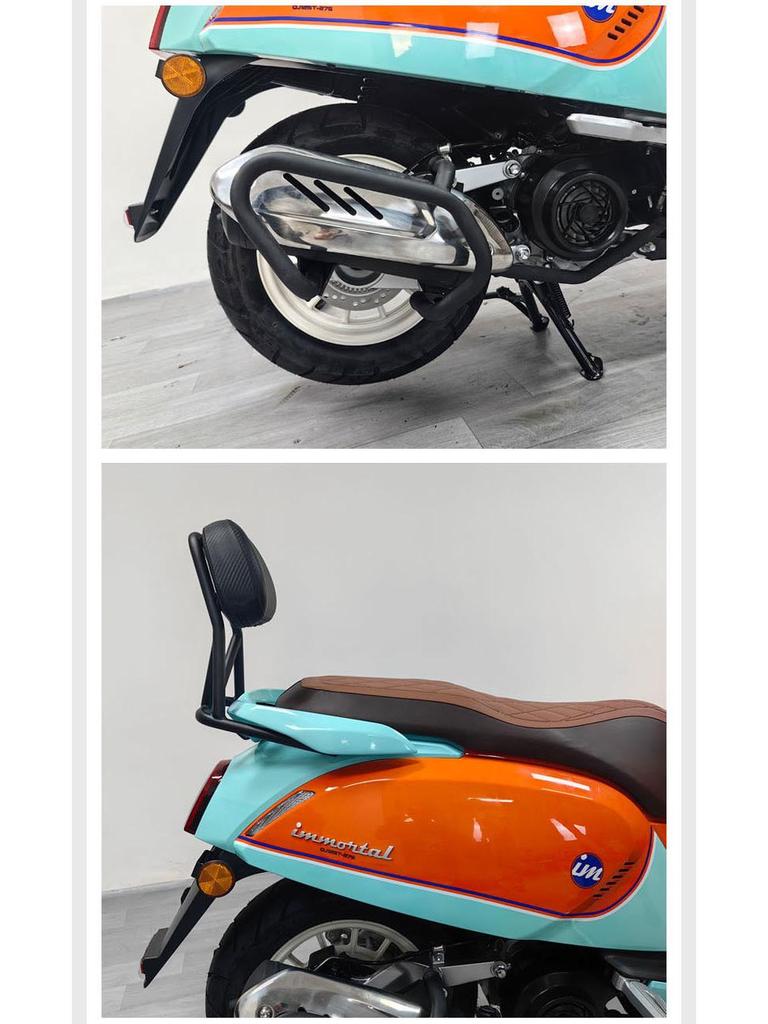 QJ Sunshine 125 Front & Rear Rack with Backrest and Exhaust Guard