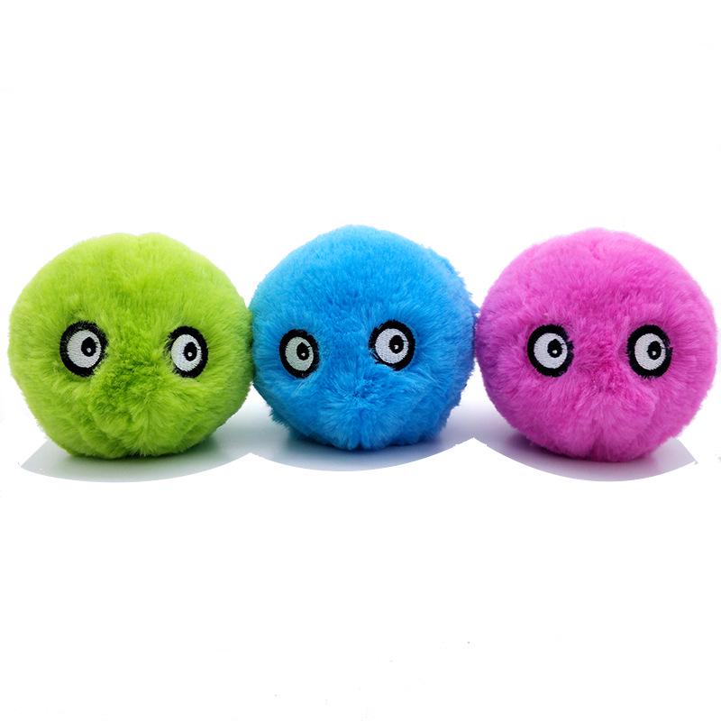 Interaktiver Plüsch-Hundespielball - Biss- & Abriebfest, Klingendes Spielzeug für Selbstbeschäftigung und Training.