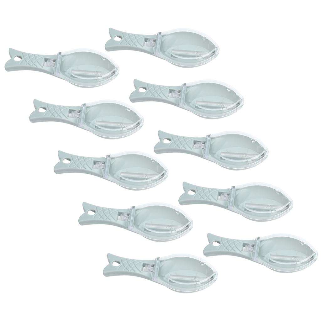 10Pcs Fish Scale Remover Portable Hand Held Hangable Compact Efficient Fish Scaler Brush for Kitchen Restaurant