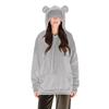 Women's Comfortable Furry Hooded Long Sleeve Sweatshirt With Eye Mask