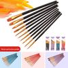 Nylon Gouache & Oil Painting Brush Set - 10 Pcs Flat Brushes with Red & Blue Handles