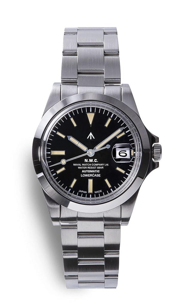 Naval watch Produsert av Svart urskive 3 ledd metallarmbånd SMÅ BOKSTAVER:FRXA001 / S/S
