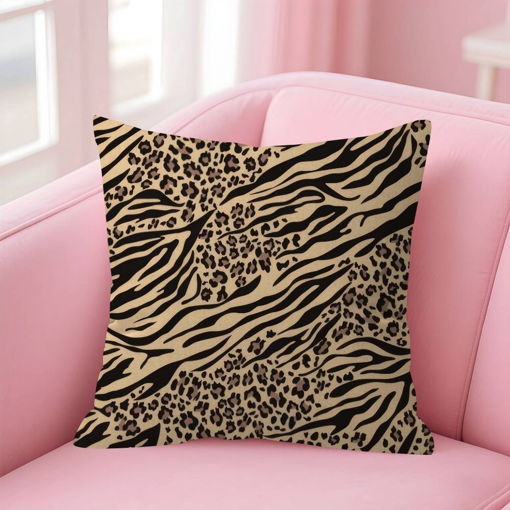 Fashion Cool Leopard Print Personalized Picture Text Home Decorative Pillows Household Gifts 45X45Cm