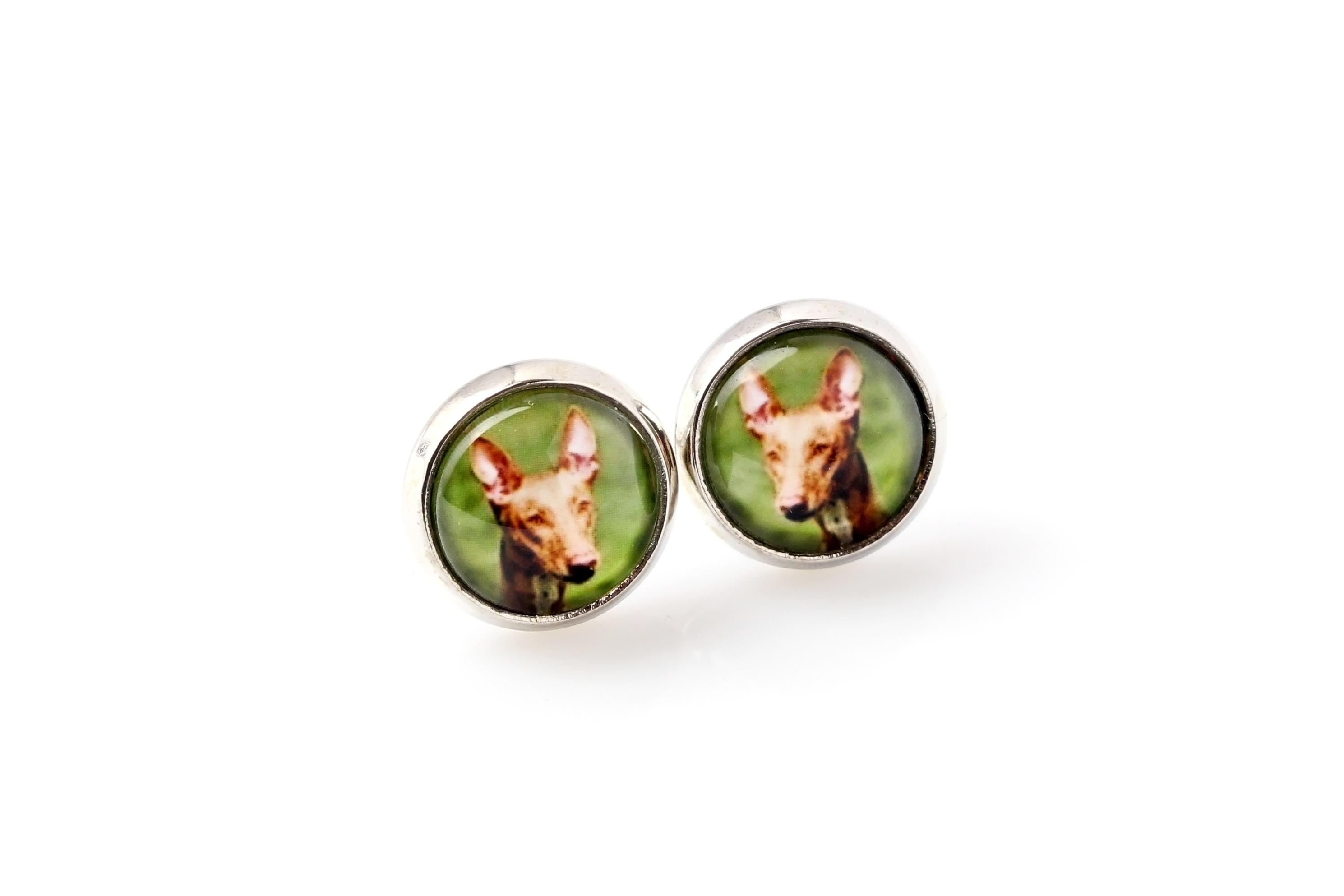 

Pharaoh Hound, Kelb tal-Fenek - earrings your photo handmade, own photo, jewelry from the Art.-Dog brand срібний