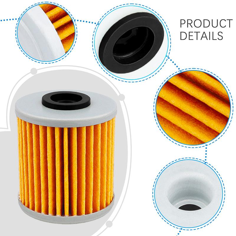 2/4/6 Pcs Cyleto Motorcycle Parts Oil Filter for Kawasaki KX250 KX250F KX250X 2004-2023 KX450 KX450F KX450X KX450SR 2016-2023