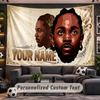 Wall Hanging Tapestry Custom NameKendrick Lamar Pattern Personalized Printed Fabric Wall Decor