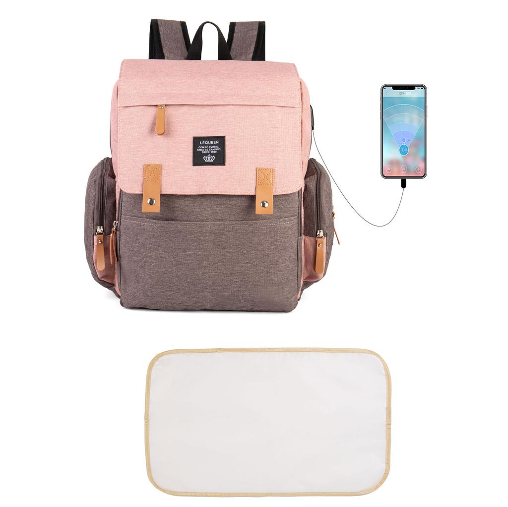 Lequeen Nappy Backpack Bags Mummy Large Capacity Bag Mom Baby Multi-function Waterproof Outdoor Travel Diaper Bags for Baby Care