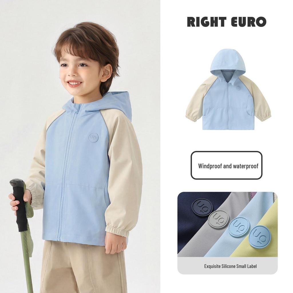 Europäische Jungen-Bergsteigerjacke - Frühjahr 2026 Neue Trendige Kinder-Outdoor-Jacke für Kleinkinder und Kinder