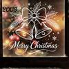 Durable Window Film for Parties Christmas Bell Sticker, PVC Decals with Snowflake Bow Patterns Removable Seasonal Holiday Home Decoration, Waterproof