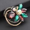 Elegant Glass Crystal Brooch for Women - Versatile Luxury Pin for Autumn/Winter Coats and Personality Jewelry Accessories