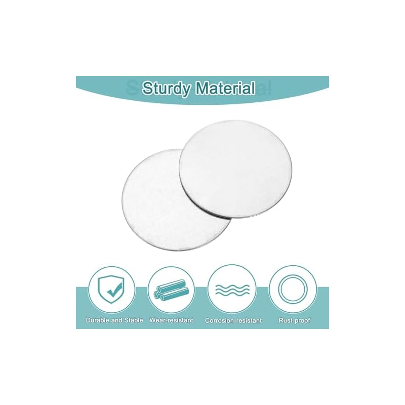 uxcell Stainless Steel Circular Discs (2 pieces), 80mm Diameter, 1.8mm Thickness, 3304 Stainless Steel, Circular Metal Stamping Blank Tag, Pendant,
