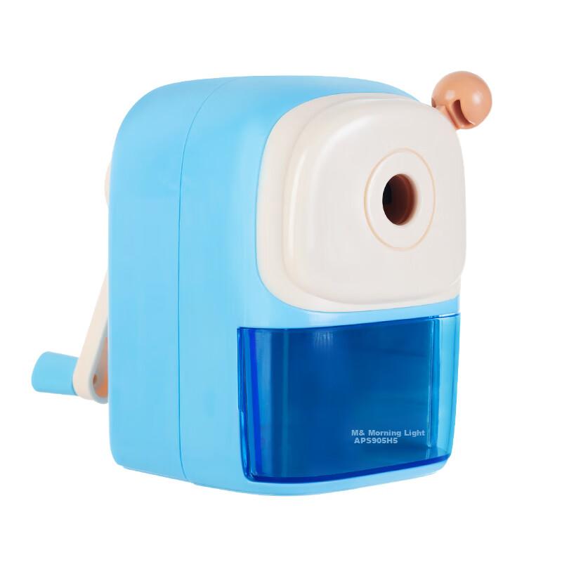 M&G (M&G) Large-Aperture Pencil Sharpener for Students, Rotary Pencil Sharpener with 5 Thickness Settings, Can Sharpen Thick Pencils, Blue APS906H5