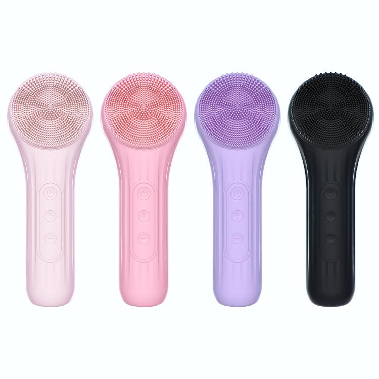 Face Wash Instrument Waterproof Silicone Face Wash Brush Ultrasonic Face Massage Beauty Instrument Hot Compress Electric Cleanser
