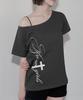 Ijeulum Girls Boat Neck Short Sleeve T-Shirt (Charcoal)