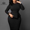 New Elegant Slim Pencil Skirt Fashion Hip Plus Size Dress Fashion Casual Woman Long Party Dress