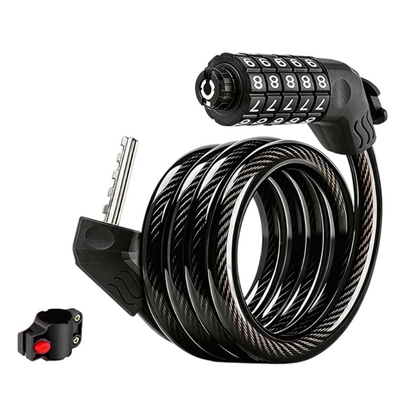 5 Digit Combination Bike Lock Heavy Type Anti Thefts Protecting Bicycles Lock Cable for Mountain Bicycles Security