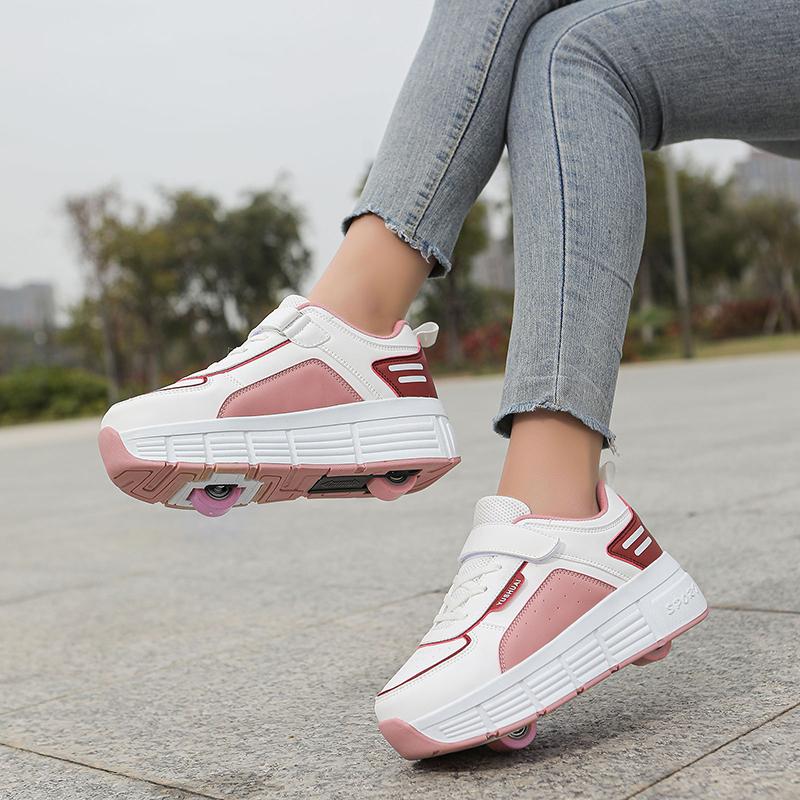 31-40 Children's Plus Size Fashionable Thick Soled Roller Skates Children's Wheeled Sports Shoes Outdoor Sports Shoes