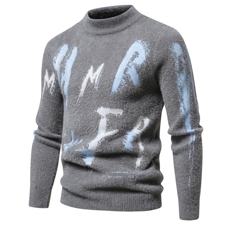 

Горячая распродажа, осенне-зимний новый свитер с принтом и круглым вырезом, вязаный свитер, большой размер, свободный свитер 4XL