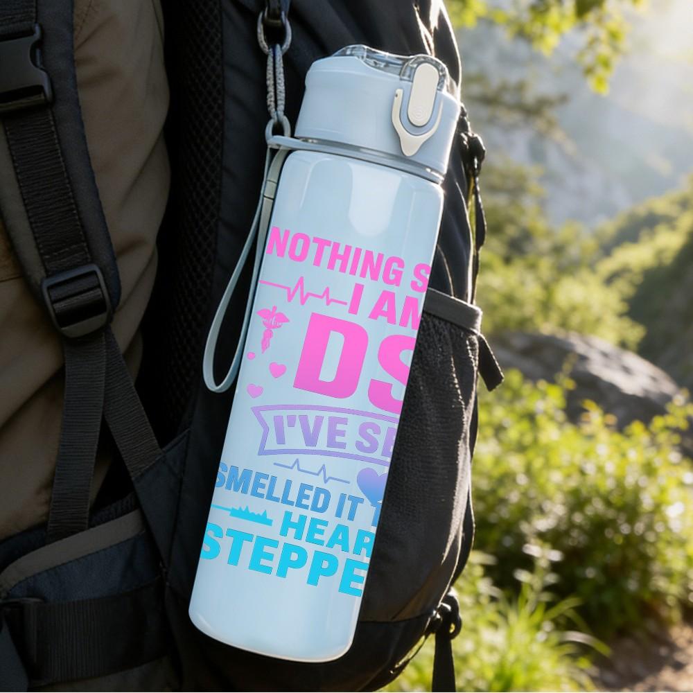 1PC DSP Mom Protective Text 750ml Color Plastic Sports Water Bottle Leakproof Flip Straw Lid Suitable for Sports Office Home Use