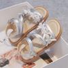 Girls Pearl Sandals Comfort Non-Slip Beach Shoes Hook & Loop Princess Sweet Beach Sandals