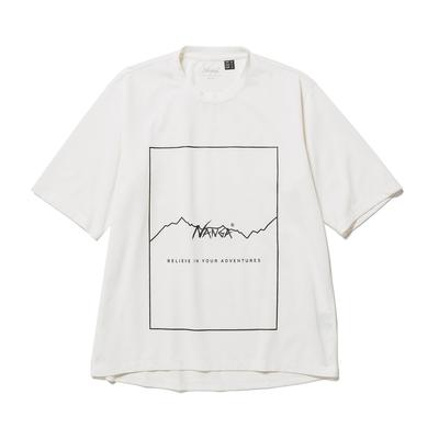 NANGA Dry Mix Frame Logo DRY MIX FRAME LOGO TEE Black White Casual Short Sleeve Shirt Moisture Wicking Quick Drying UV Protection T-shirt Men's