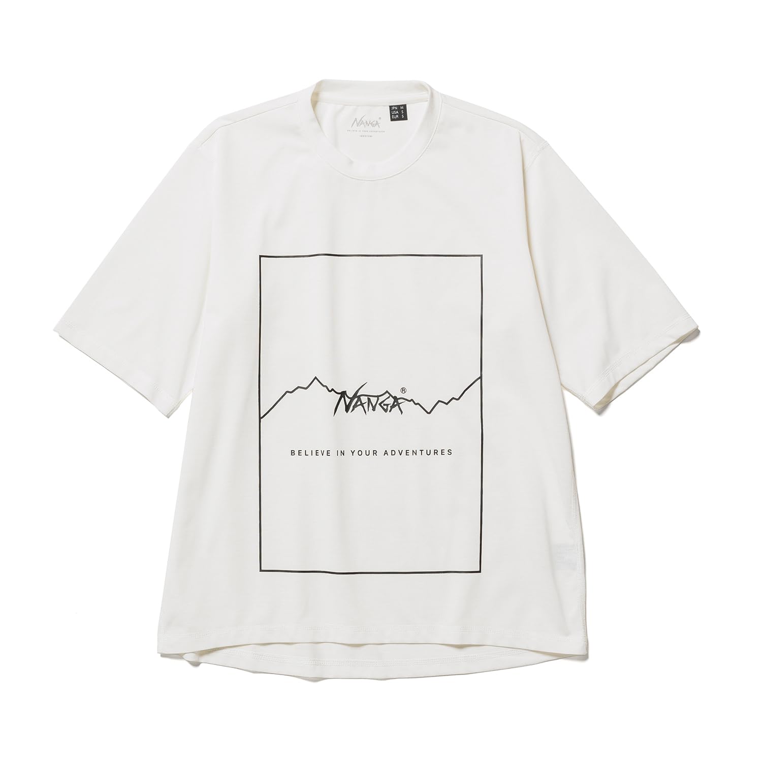 

NANGA Футболка с логотипом DRY MIX FRAME Черная Белая Повседневная Футболка с коротким рукавом Влагоотводящая Быстросохнущая Защита от УФ-лучей Мужская белый