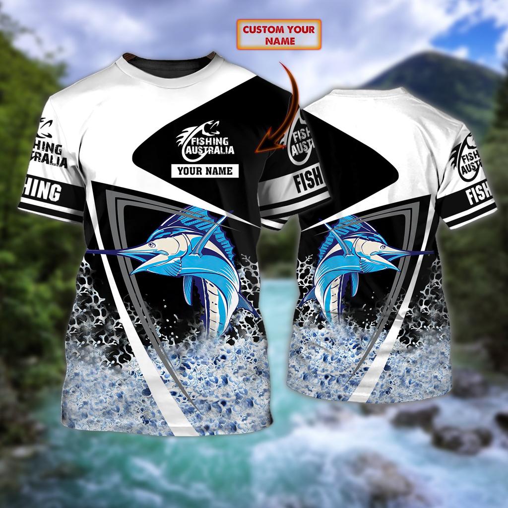 Pike / Marlin Fishing Personalized Name 3D All Over Printed Mens T Shirt Cool Summer Unisex Casual Short Sleeve T-shirt TX259