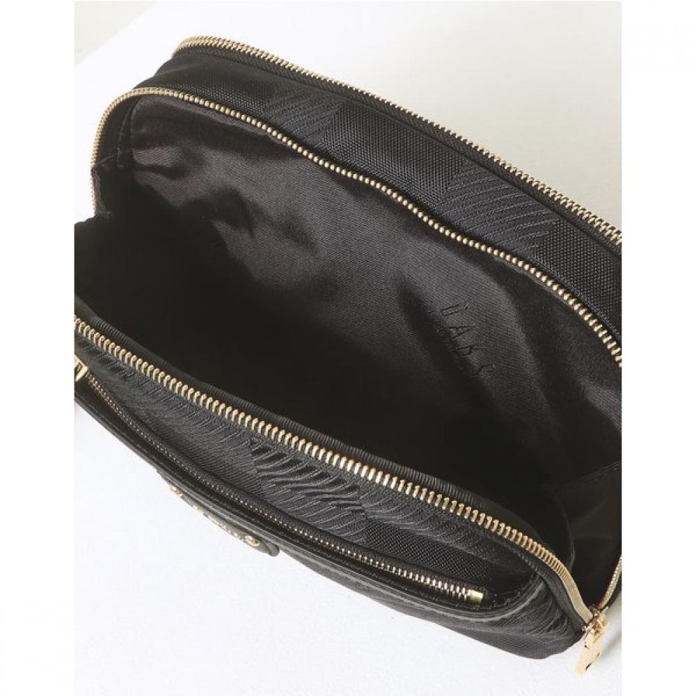 Daks Bolsa Transversal Jacquard de Xadrez Grande Preta