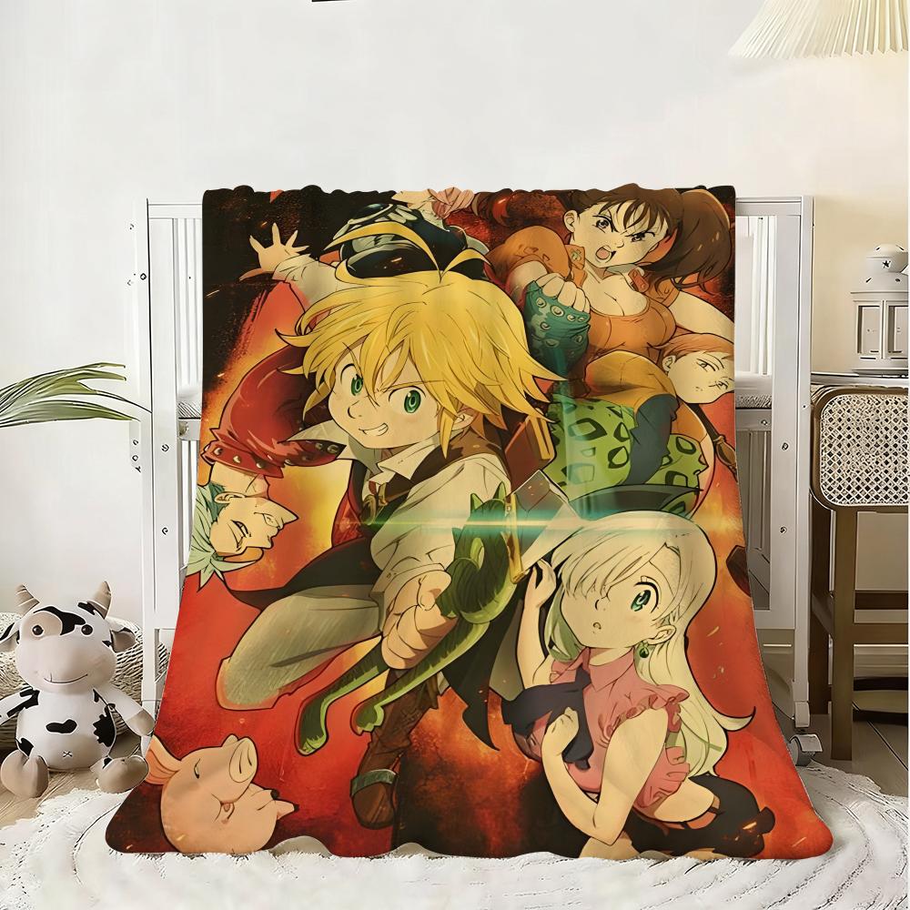 Anime S-Seven Deadly Sins Throw Flannel Fluffy Soft Blanket Warm Skin-Friendly Throw For Sofa Bed Office Nap Winter