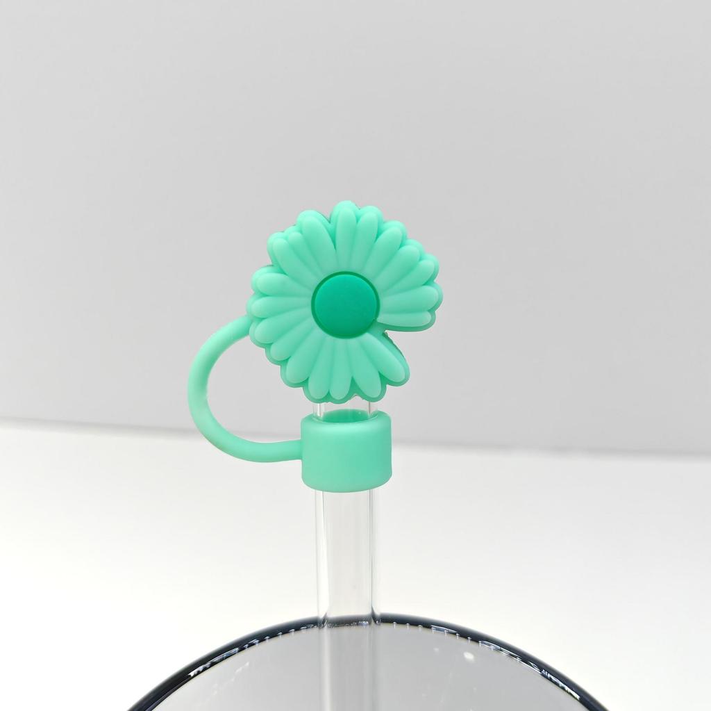 Daisy Straw Cap - 10mm Stanley Cover, Reusable Chrysanthemum Design
