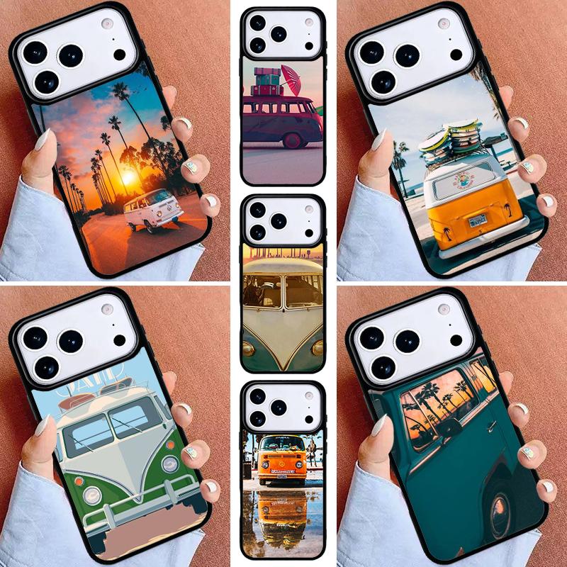 Combi Van Surf Soft Phone Case for iPhone 16e 15 14 13 12 17 Pro Max Plus Air 17pro Cover Coque