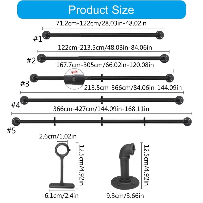 Verstellbare Wickel-Rohr-Vorhangstange für Zuhause und Büro Stahlkonstruktion Fenster-Gardinenstange