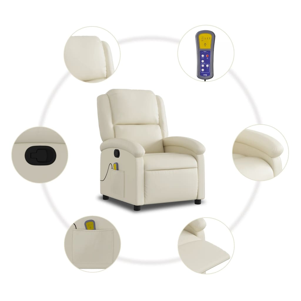 Massage Chair Cream Faux Leather