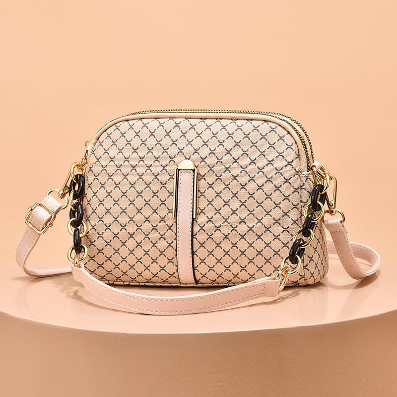 Popular Small Bag, New Printed Women's Shoulder Bag, Soft Leather Double-layer Large Capacity Crossbody Bag