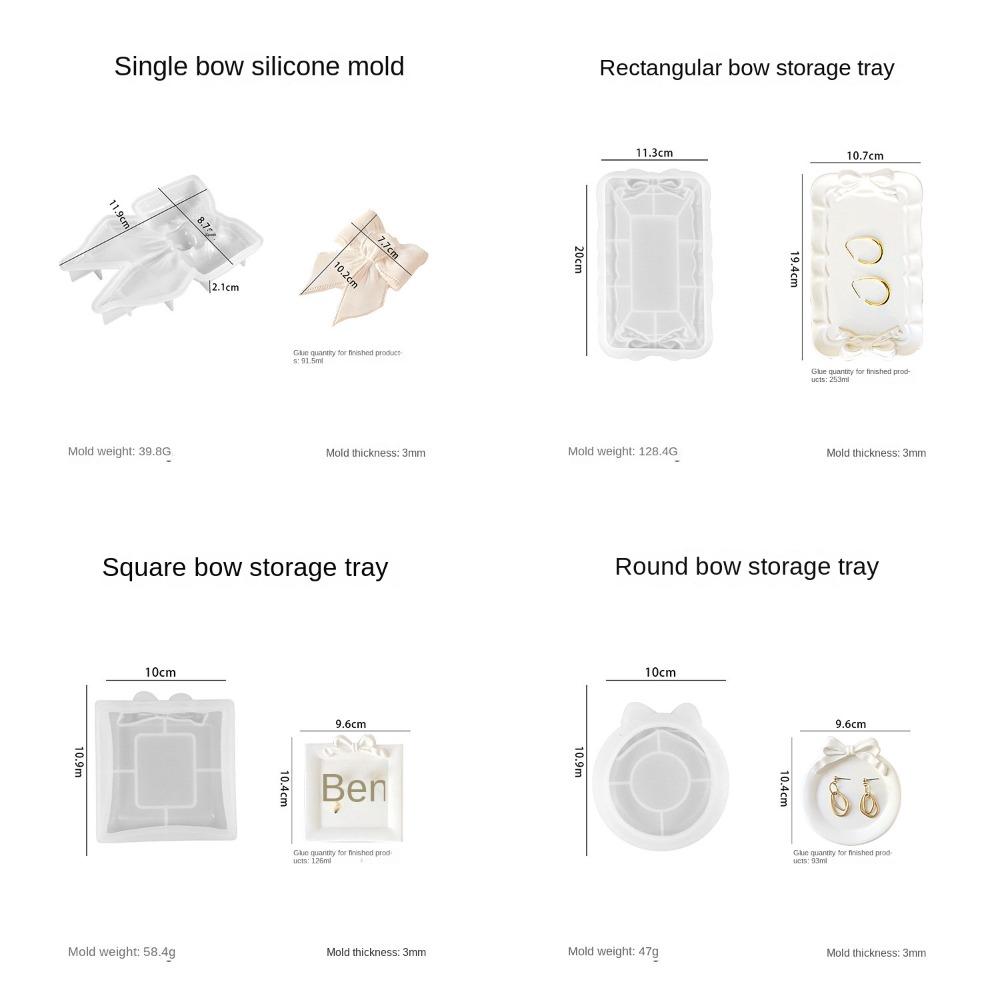 Vassoio portaoggetti rettangolare Stampo in silicone Stampi per colata in resina vuoti Decorazione della casa
