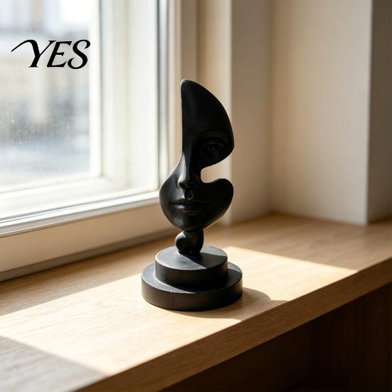 Modern Face Sculpture Abstract Art Sculpture, 3D Printed Minimalist Table Ornament, Human Statue for Living Room, Office, Shelf, Coffee Decor Artistic