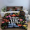 Colorful flowers and leaves. Bedding sets Duvet cover sets Duvet covers Pillowcases(1 * Duvet Cover 2 * Pillowcases without duvet insert)
