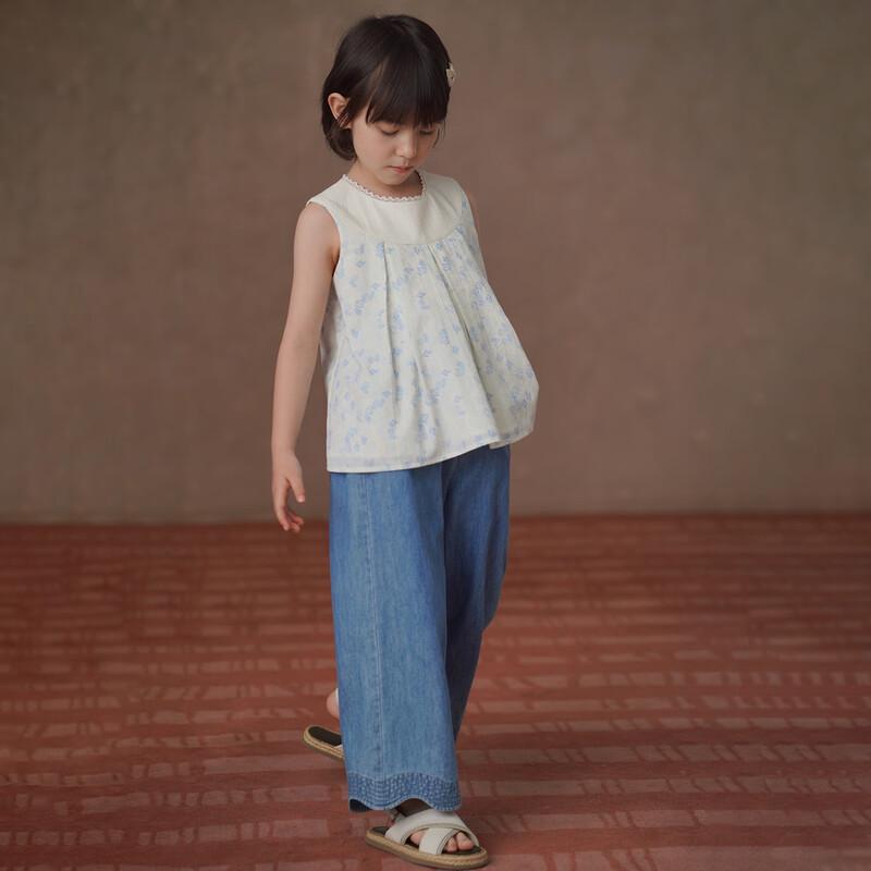 Ha Chi Girls' Summer Relaxed Fit Denim Pants