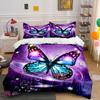 Colorful Butterfly Galaxy Design Set Multiple Sizes Kid'S And Adults' Bedroom Exquisite 3Pc Bedding Set, Gift