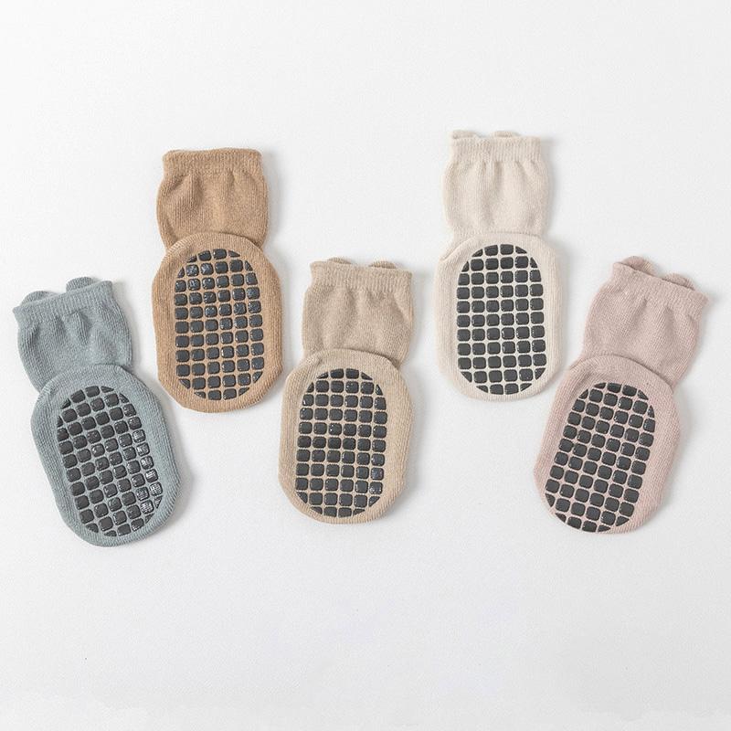 Autumn Winter Baby Floor Socks Cotton Breathable Mid Tube Socks Non Slip Bottom Indoor Walking Sock Cute Cartoon Kids Stockings