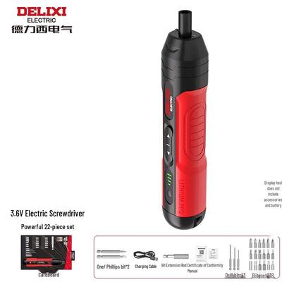 DELIXI 3.6V Cordless Electric Screwdriver & Drill Set CN Plug (adapter Included)