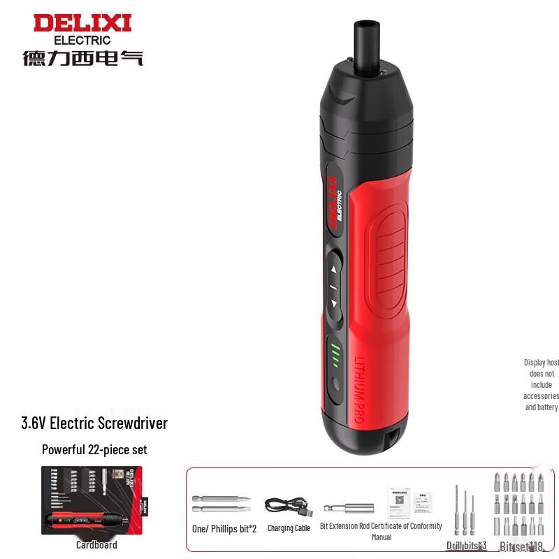 

DELIXI 3.6V Cordless Electric Screwdriver & Drill Set CN plug (adapter included)