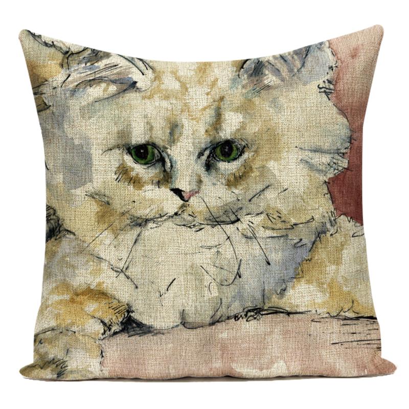 Flowers Plant Animals Whale Cats Horse Owl Decorative Pillows Polyester Cushion Cover for Sofa Home Living Room Almofadas