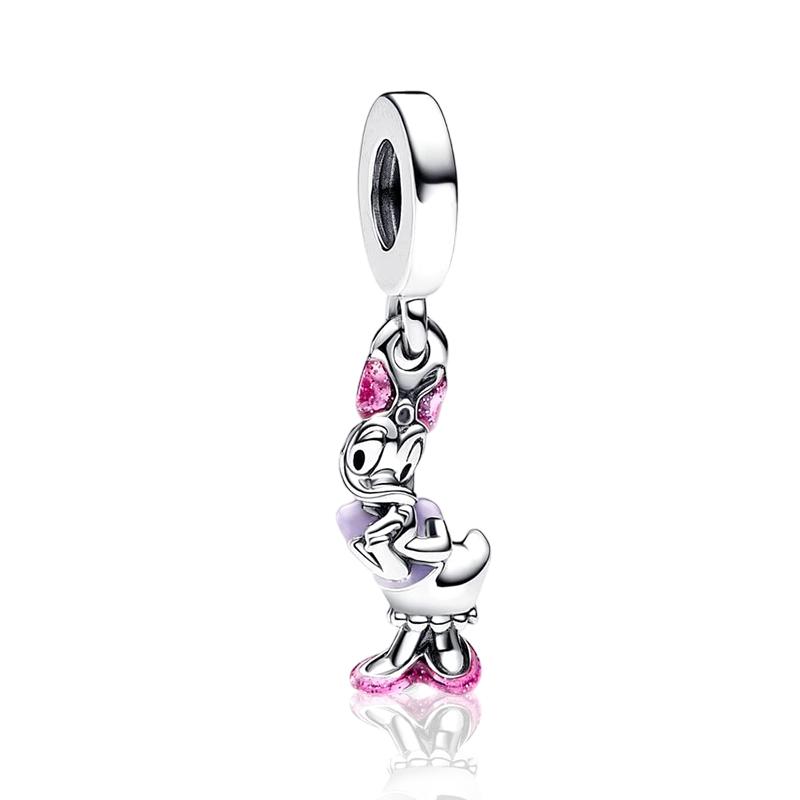 Daisy Duck&Donald Duck Charm Bead Component Bead Components Dangle Authentic Original Compatible With Snake Copper Metal Bracelet High Quality Fine