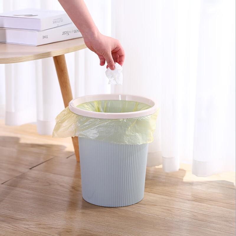 Haisidike Lidless Plastic Round Trash Can, 6-Pack