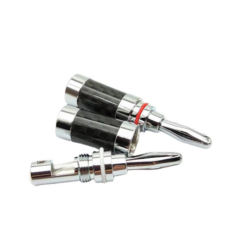4mm Copper-Plated Carbon Fiber Solderless Audio Speaker Banana Plug Connector
