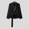 INCERUN Men Lapel Long Sleeve Satin Patchwork Blazer Glitter Thin Coats