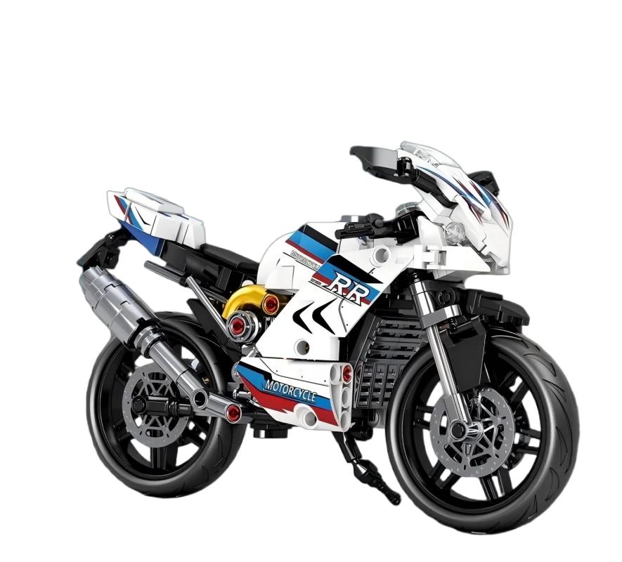 MOC City Technical Motorcycle Moto Car Model Building Blocks Racing Motobike Vehicles Bricks Toys for Kids Teenagers DIY Gifts