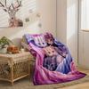 Cute Cat Art Pattern Decorative Throw Blanket with Blue and Pink Background for Sofa, Bed, Living Room, and Home Decor Styling